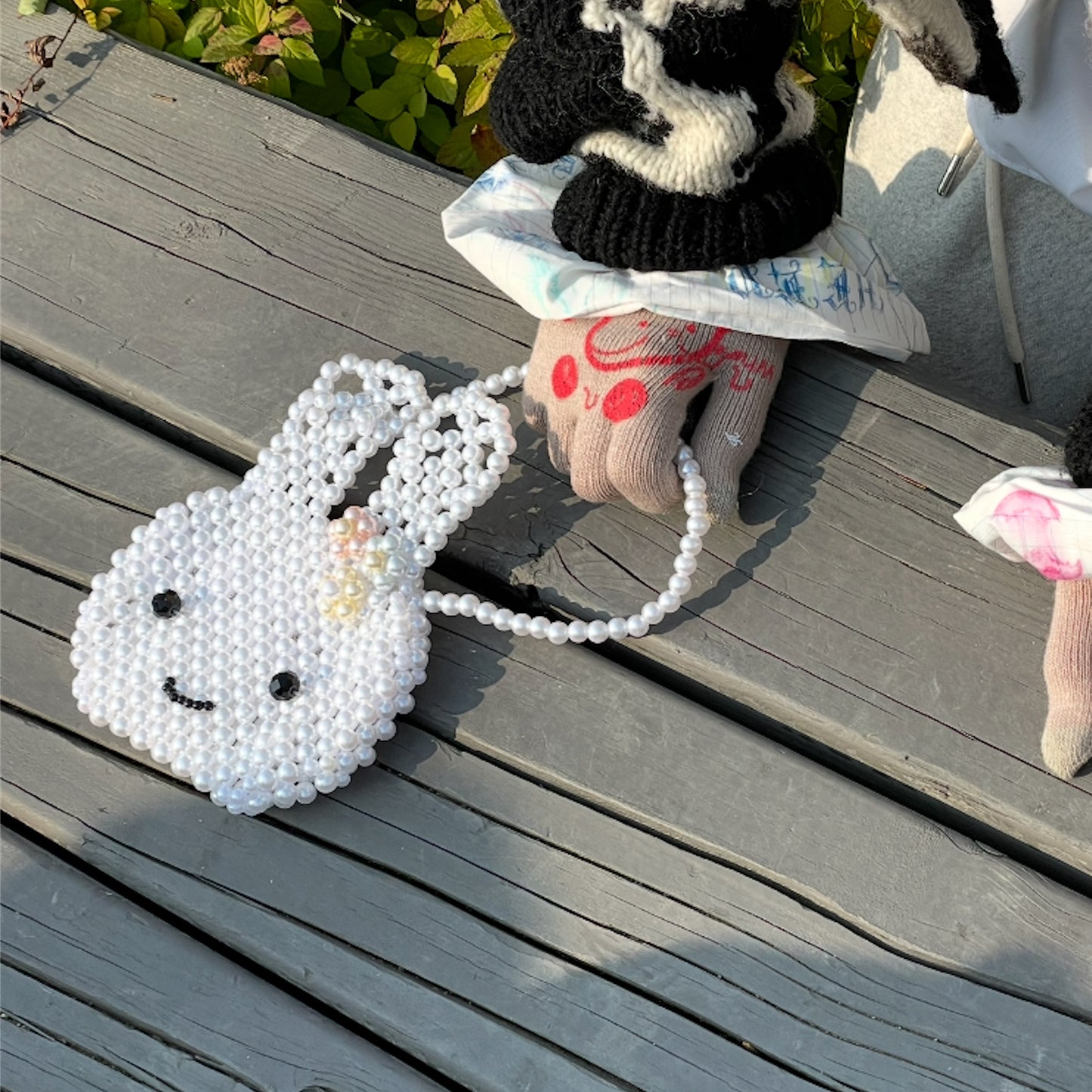 X YOUNGART] KIDDY Beads Mini Bag / White / ビーズミニバッグ
