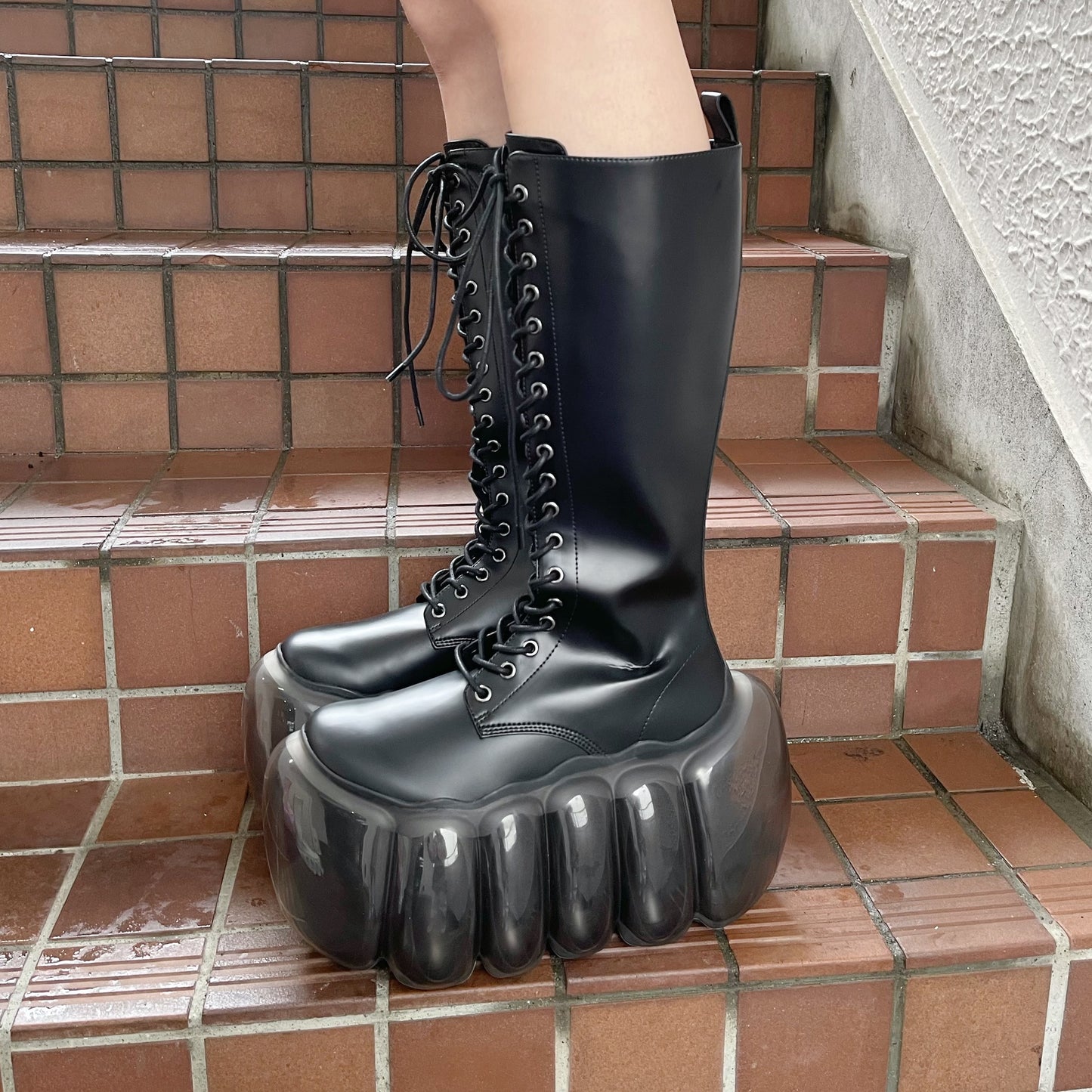 HIGH BUBBLE 18HOLE BOOTS / BLACK / MIKIOSAKABEブーツ