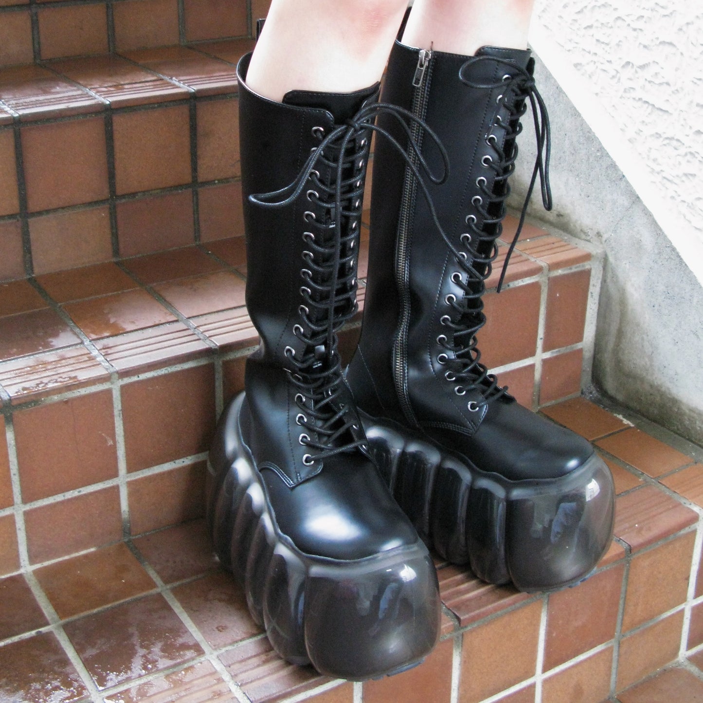 HIGH BUBBLE 18HOLE BOOTS / BLACK / MIKIOSAKABEブーツ