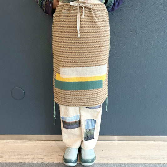 needle punch stripe skirt / beige / ニードルパンチスカート