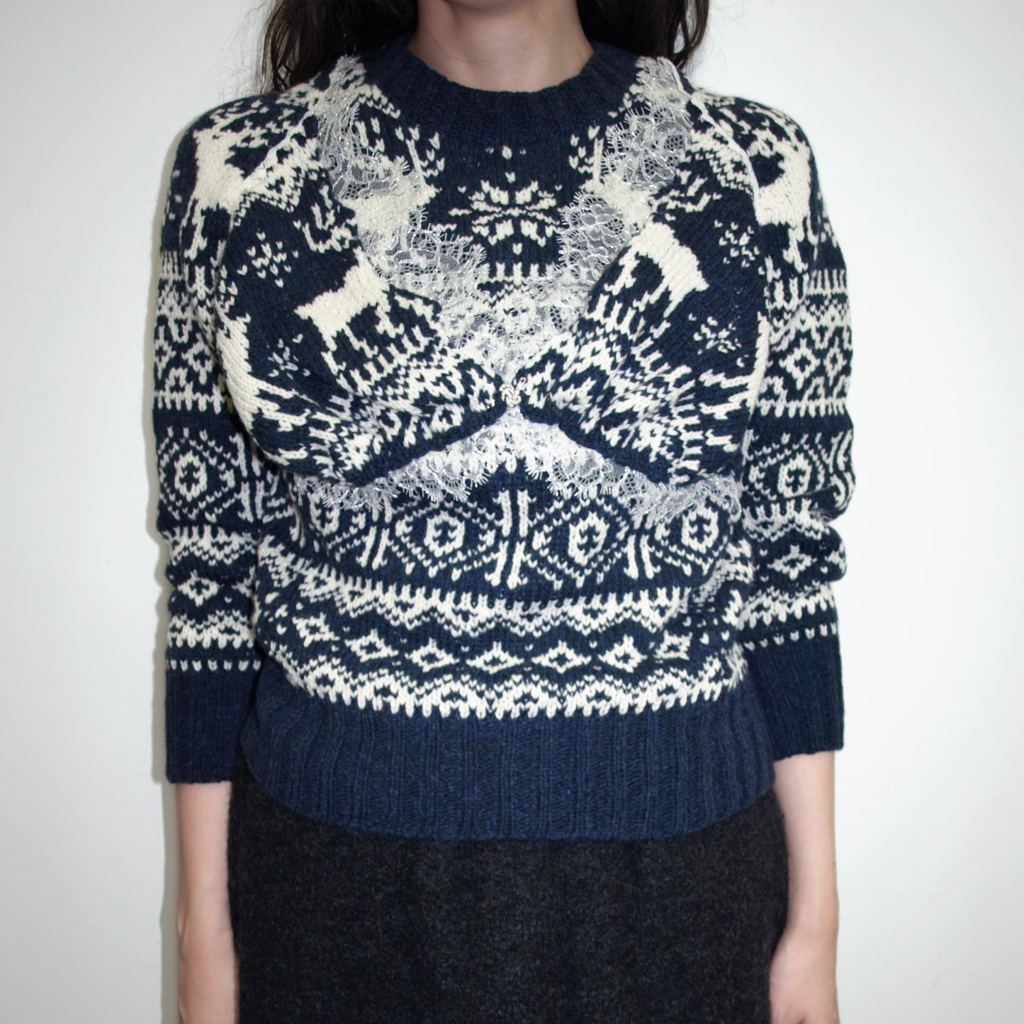 decorative nordic sweater / navy / ノルディックセーター