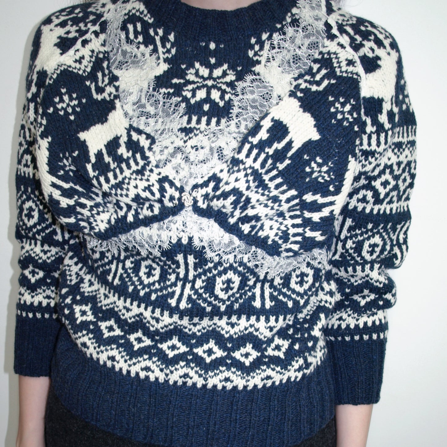 decorative nordic sweater / navy / ノルディックセーター