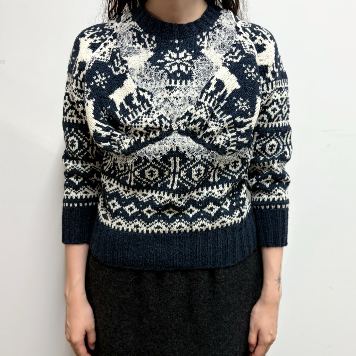decorative nordic sweater / navy / ノルディックセーター