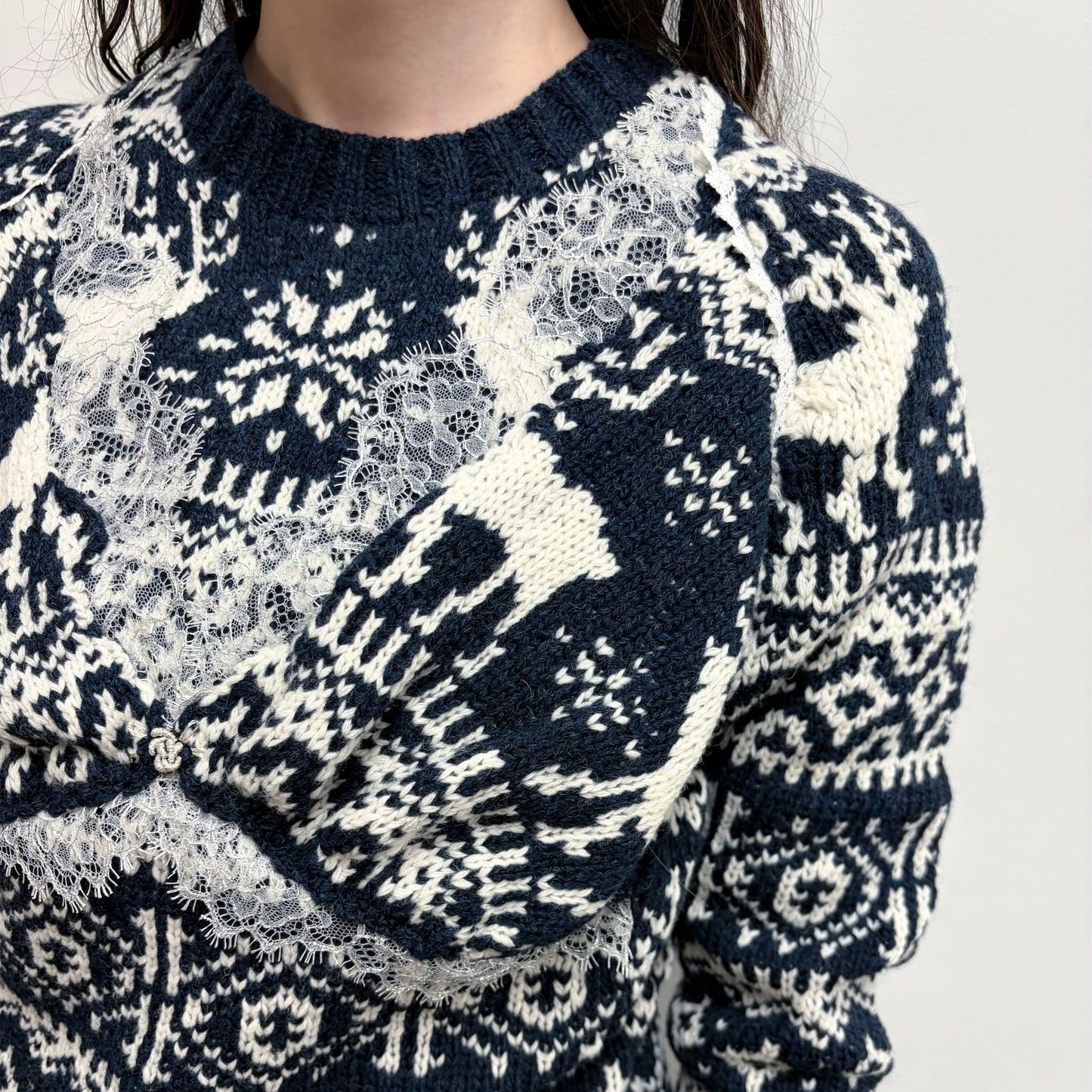 decorative nordic sweater / navy / ノルディックセーター