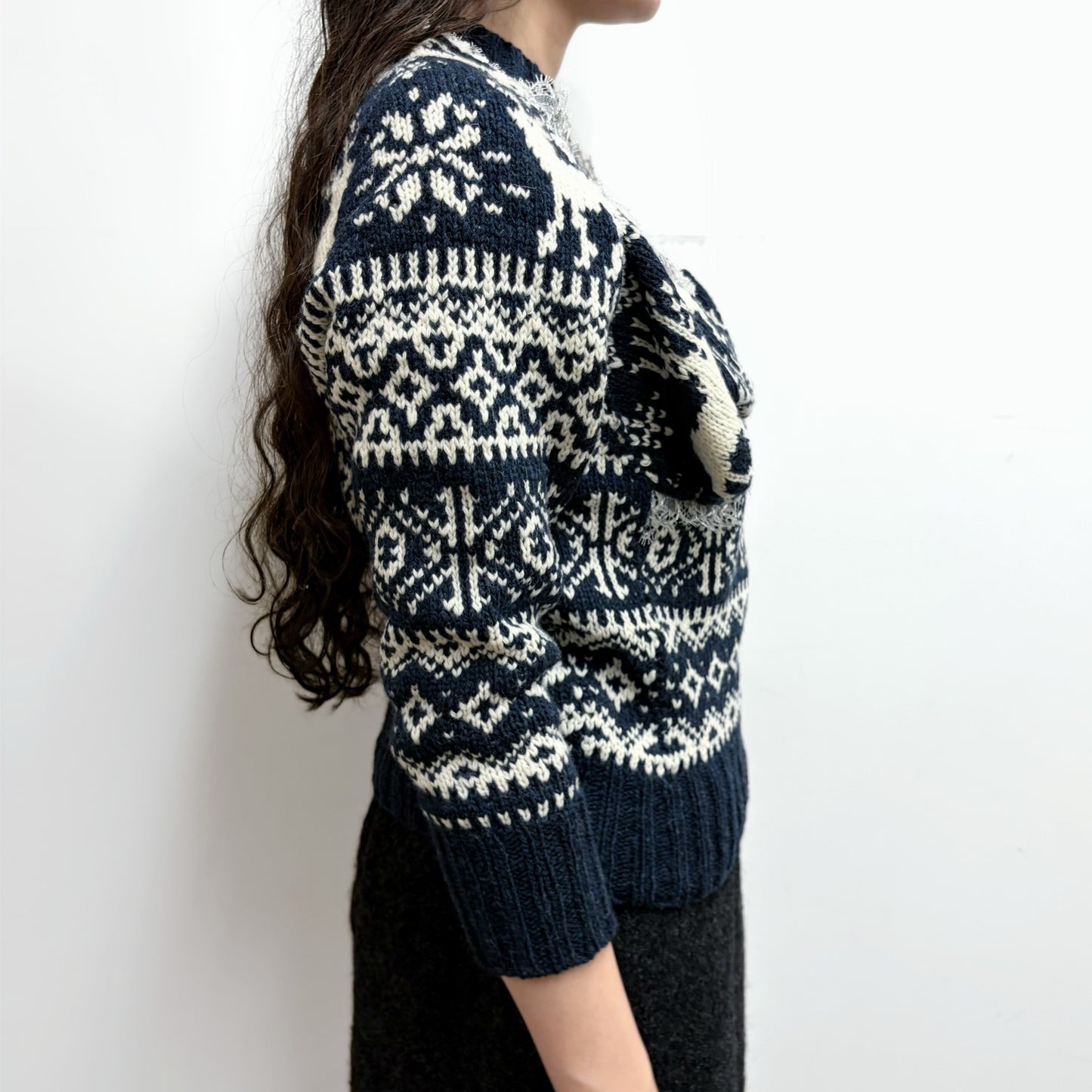 decorative nordic sweater / navy / ノルディックセーター