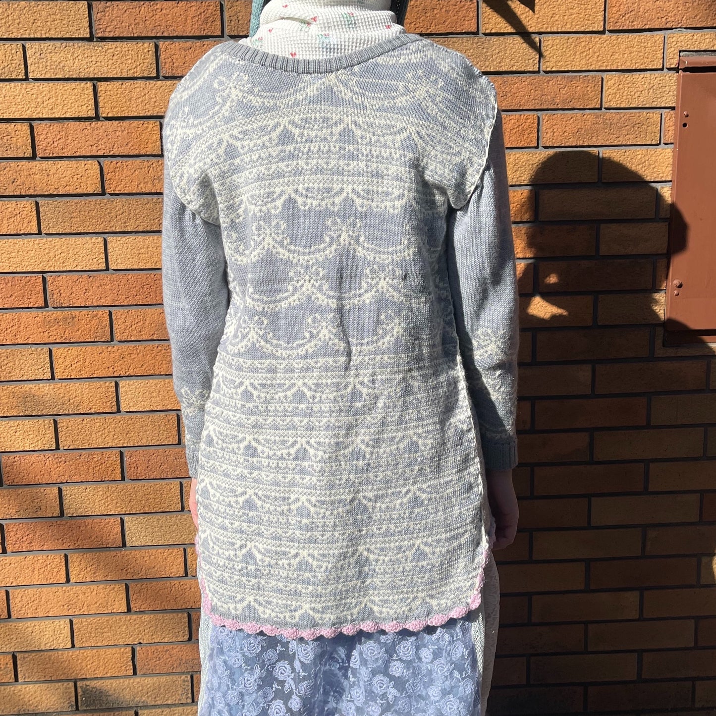 Lace knit cardigan / Gray / レースニットカーディガン