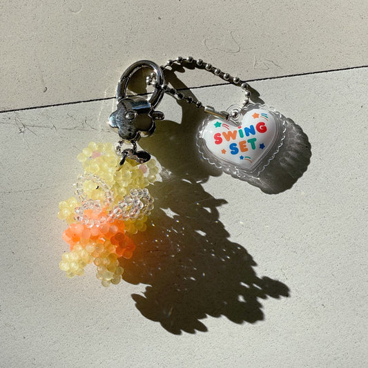 [X YOUNGART] Fairy JINI Key Ring / Orange / くまのビーズキーリング