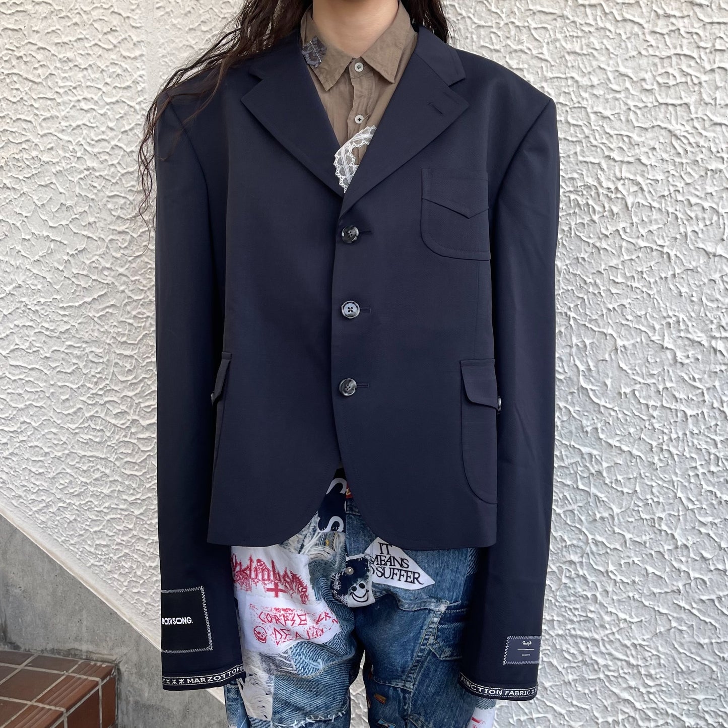 ROUND SILHOUETTE SHORT JACKET LUXE / NAVY / ラウンドシルエットショートジャケット