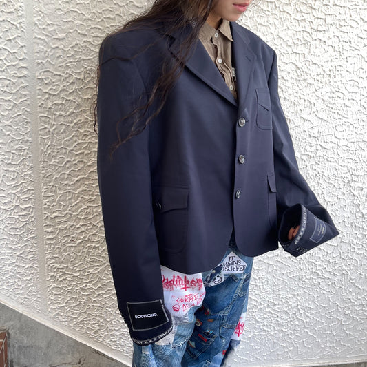 ROUND SILHOUETTE SHORT JACKET LUXE / NAVY / ラウンドシルエットショートジャケット