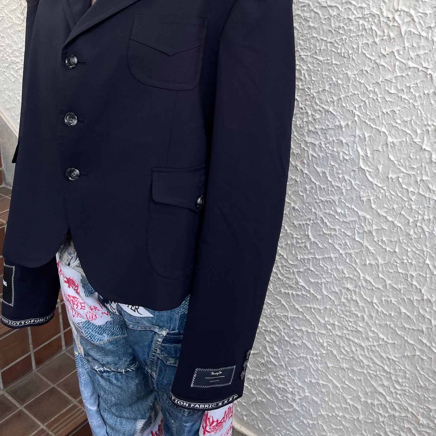 ROUND SILHOUETTE SHORT JACKET LUXE / NAVY / ラウンドシルエットショートジャケット