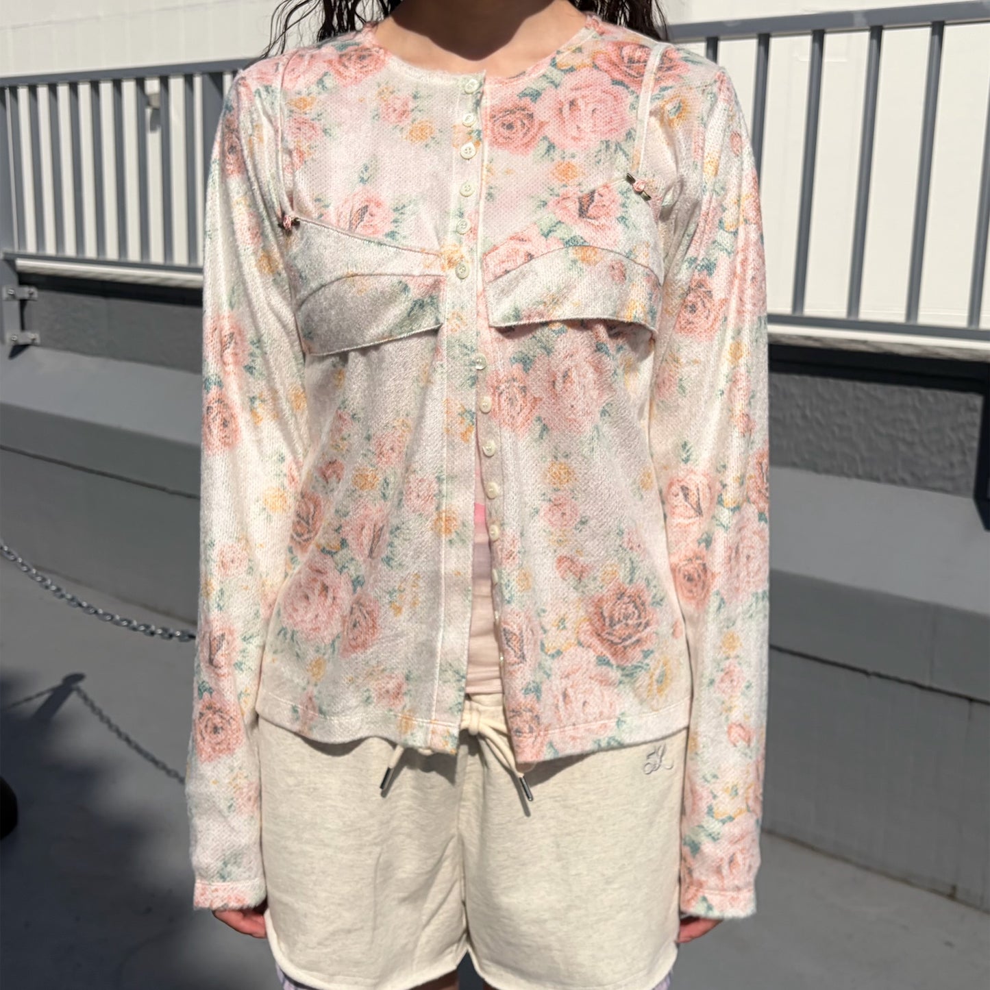 WORN FLORAL CARDIGAN / WORN FLORAL / フラワーカーディガン
