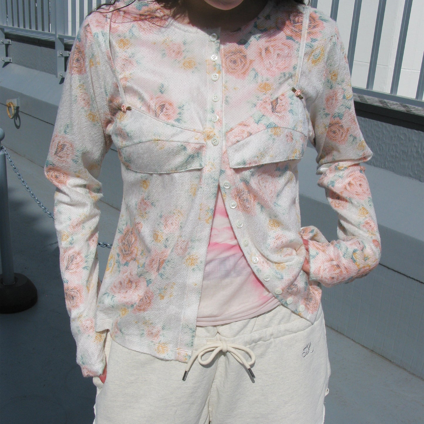 WORN FLORAL CARDIGAN / WORN FLORAL / フラワーカーディガン