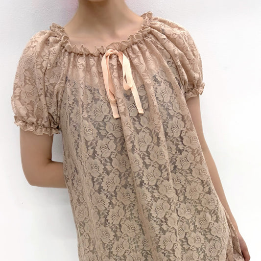 [F.E.E.S] rosie lace dress / nude / レースドレス