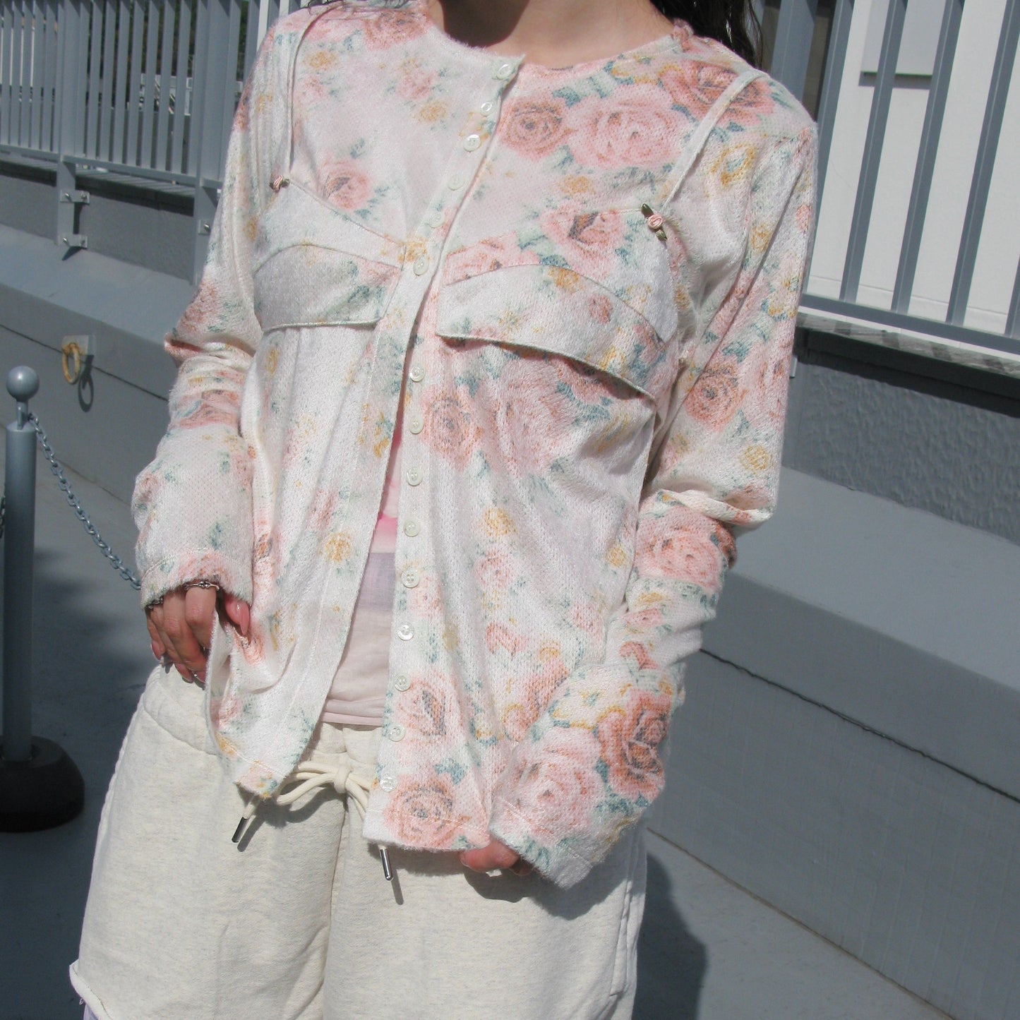 WORN FLORAL CARDIGAN / WORN FLORAL / フラワーカーディガン