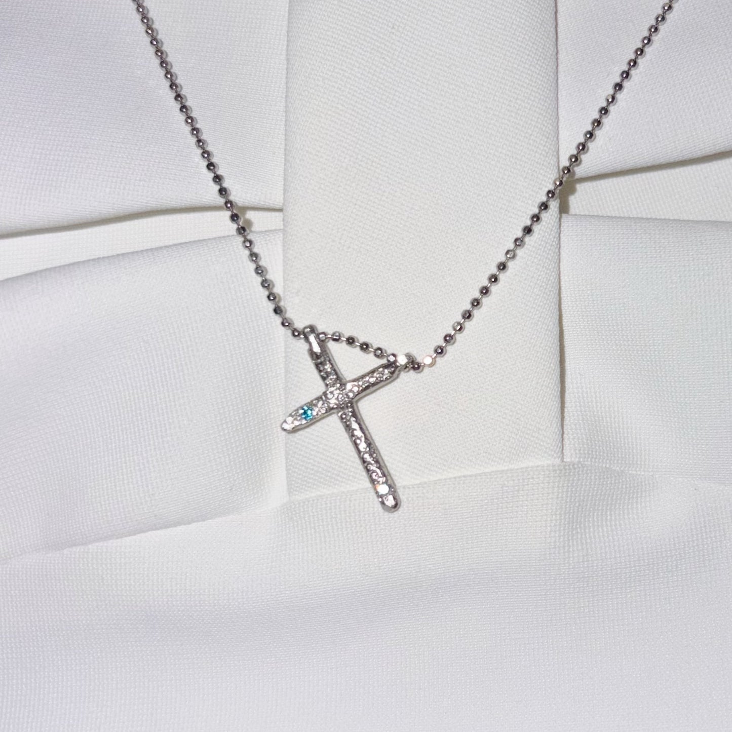 cross necklace / zirconia / クロスネックレス