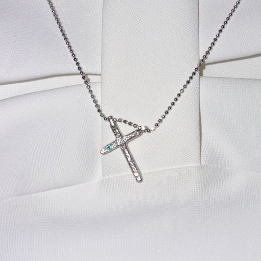 cross necklace / zirconia / クロスネックレス