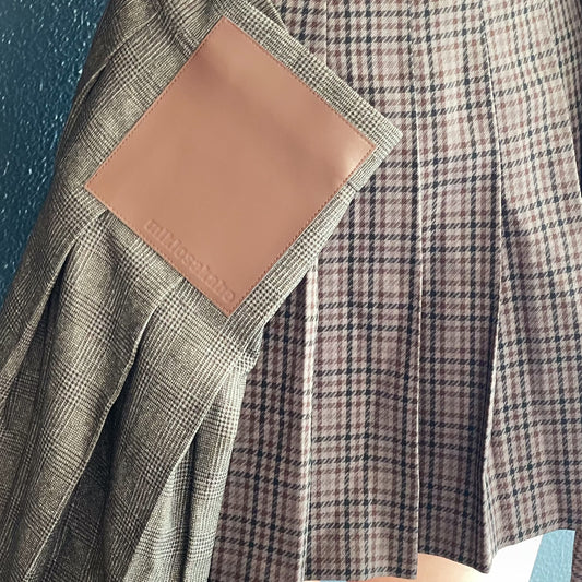 BUG PLEATS SKIRT MINI / GRAY / ドッキングスカート