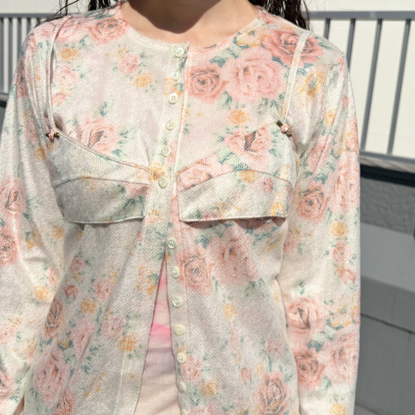WORN FLORAL CARDIGAN / WORN FLORAL / フラワーカーディガン