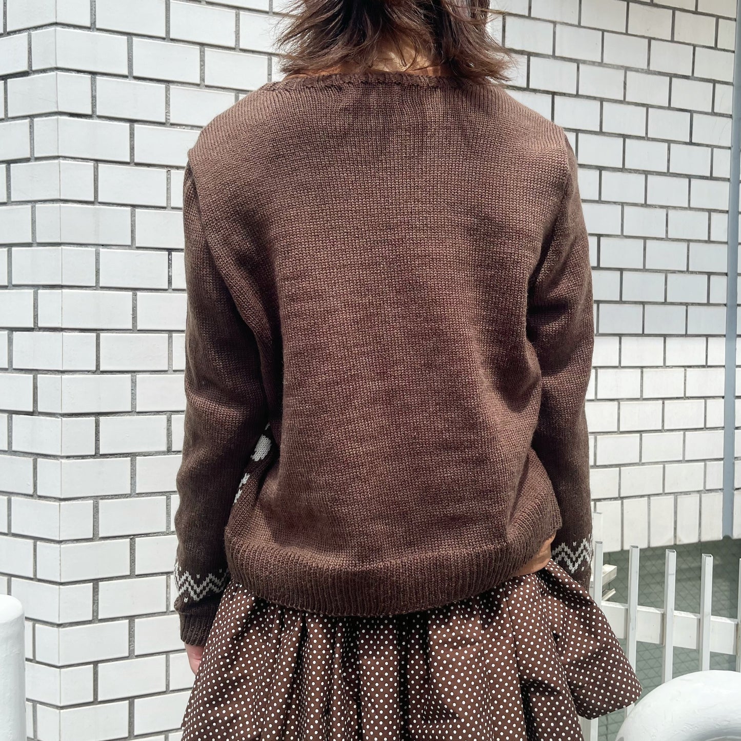 Puppies knitted cardigan / Brown / パピーニットカーディガン