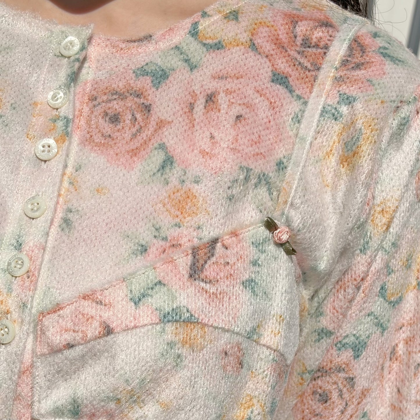 WORN FLORAL CARDIGAN / WORN FLORAL / フラワーカーディガン