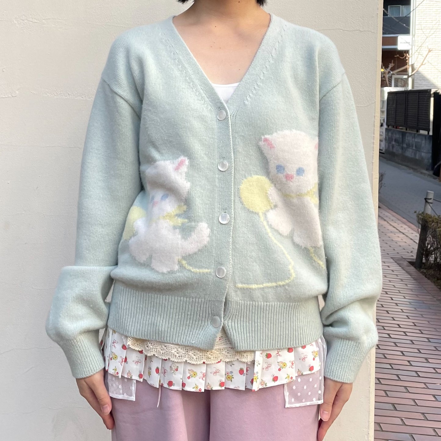 Cassie V-neck Cardigan / Mint / ベイビーキャットカーディガン