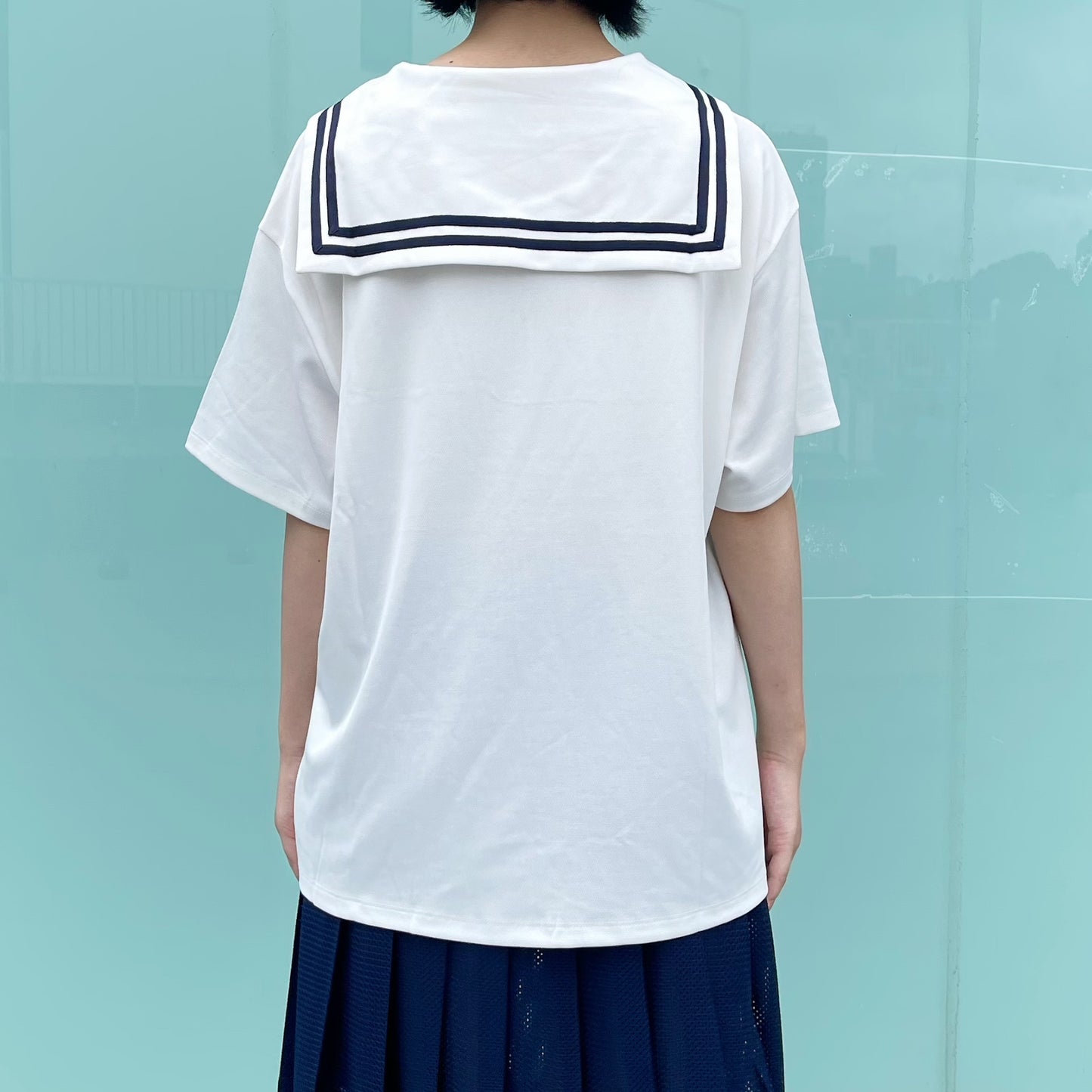 [fa.er.ie] sailor collar mesh loose top / ivory / セーラーカラーメッシュトップ