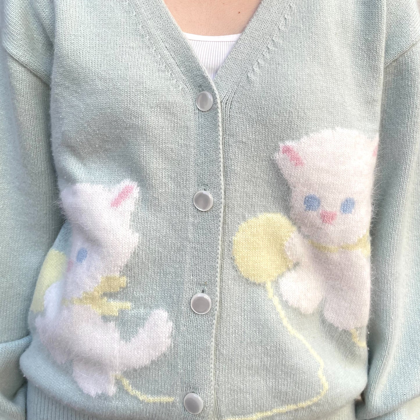 Cassie V-neck Cardigan / Mint / ベイビーキャットカーディガン
