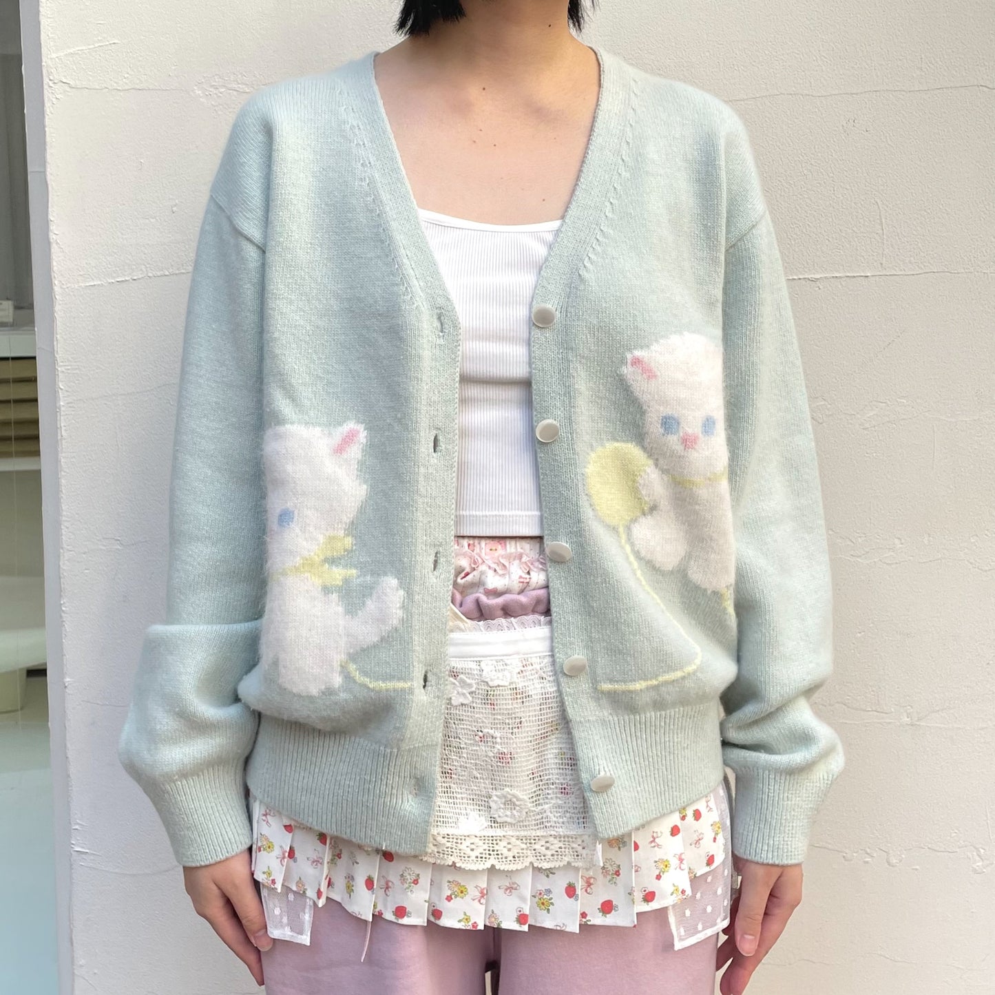 Cassie V-neck Cardigan / Mint / ベイビーキャットカーディガン