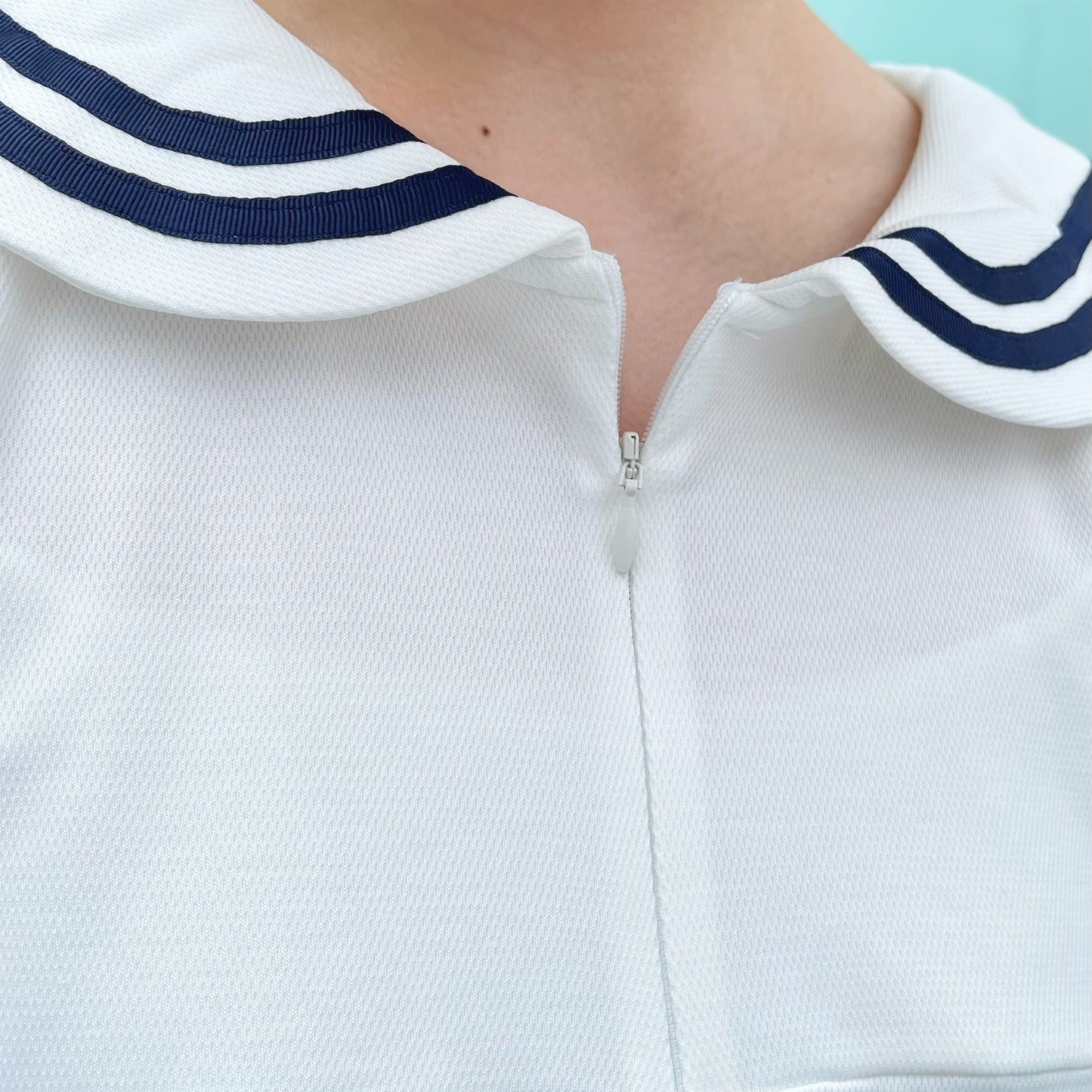 [fa.er.ie] sailor collar mesh loose top / ivory / セーラーカラーメッシュトップ