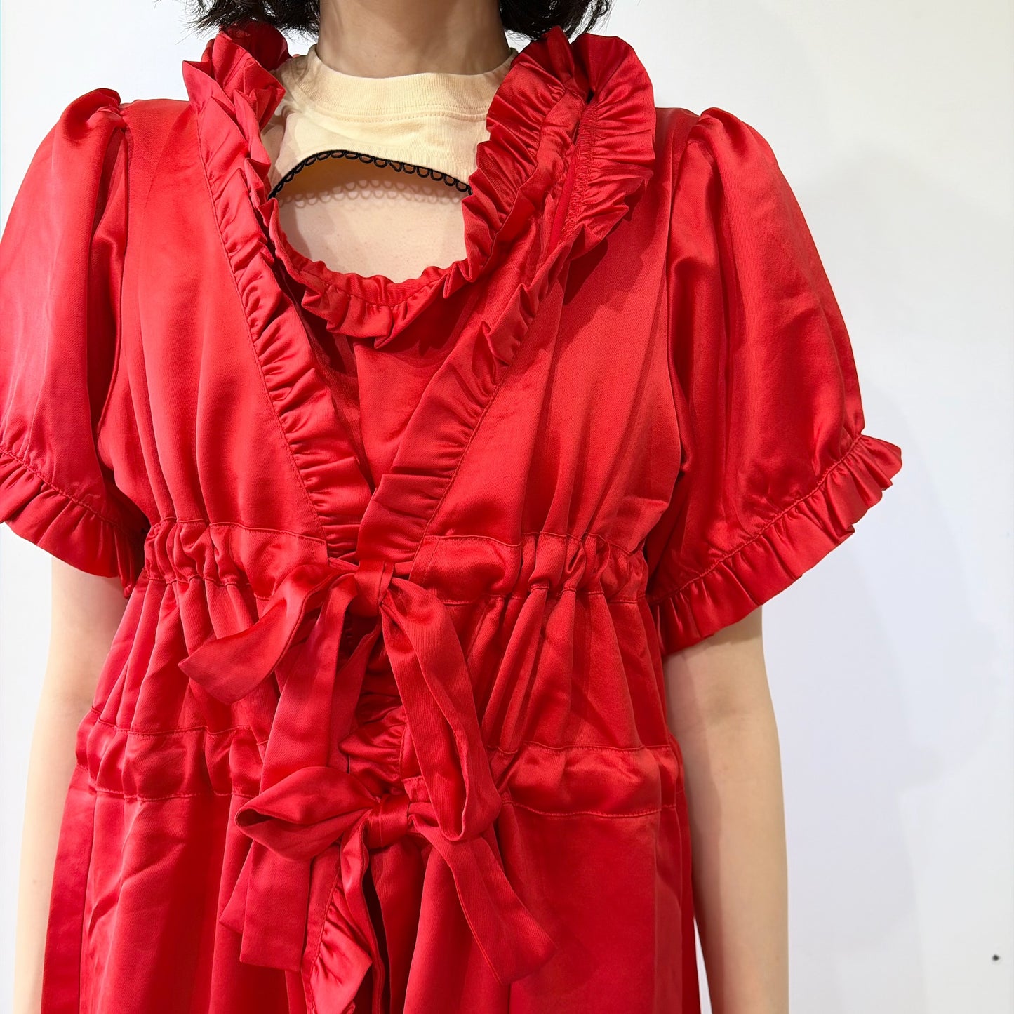 Babydoll Dress / Ribbon Red / ベビードールドレス
