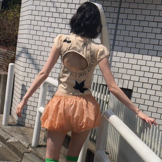 LOGO REMOVAL BABY TEE / SAND / ロゴリムーブTシャツ