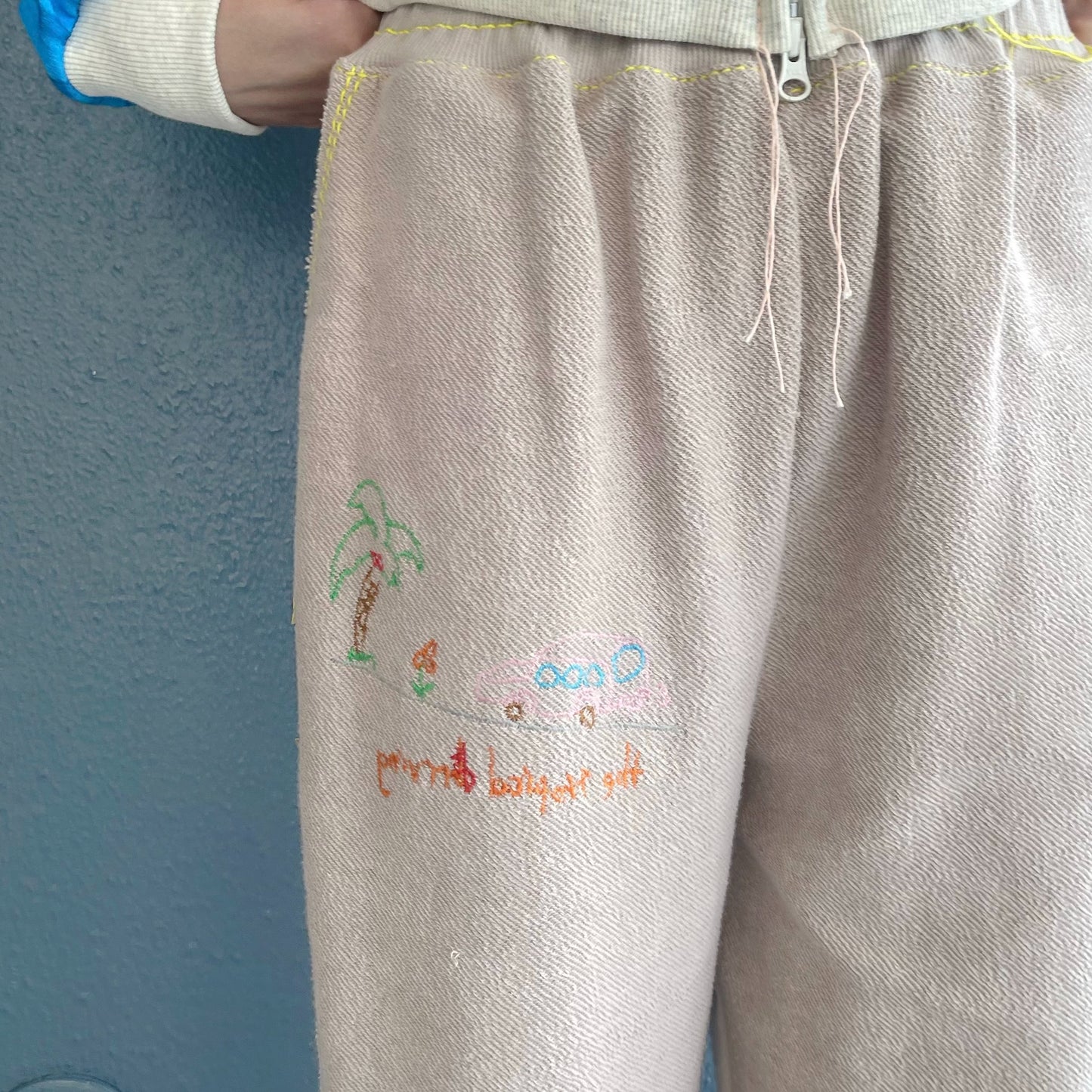 embroidery sweat pants / mocha / 刺繍スウェットパンツ