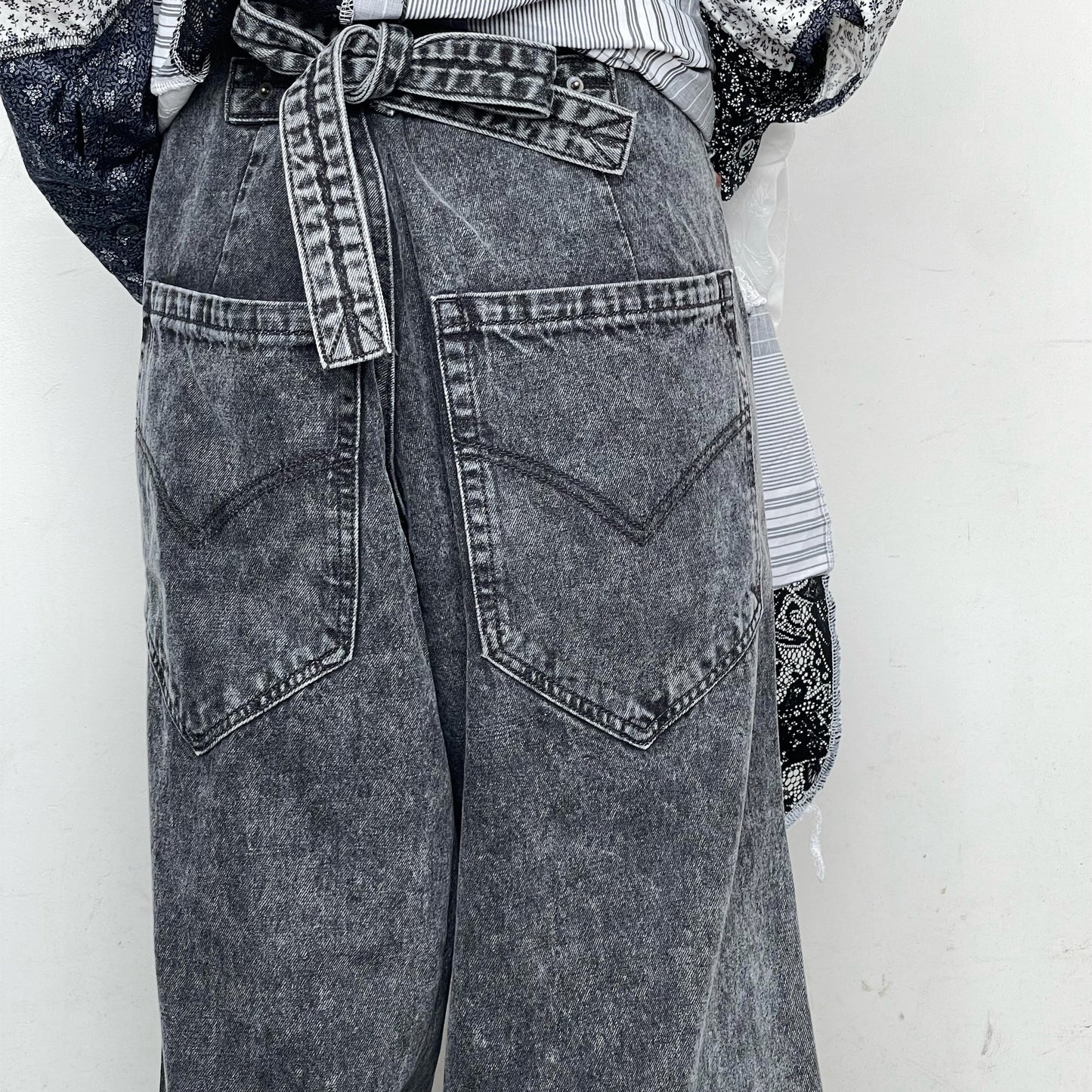 [fa.er.ie] cut-off denim maxi pants / black / カットオフデニム