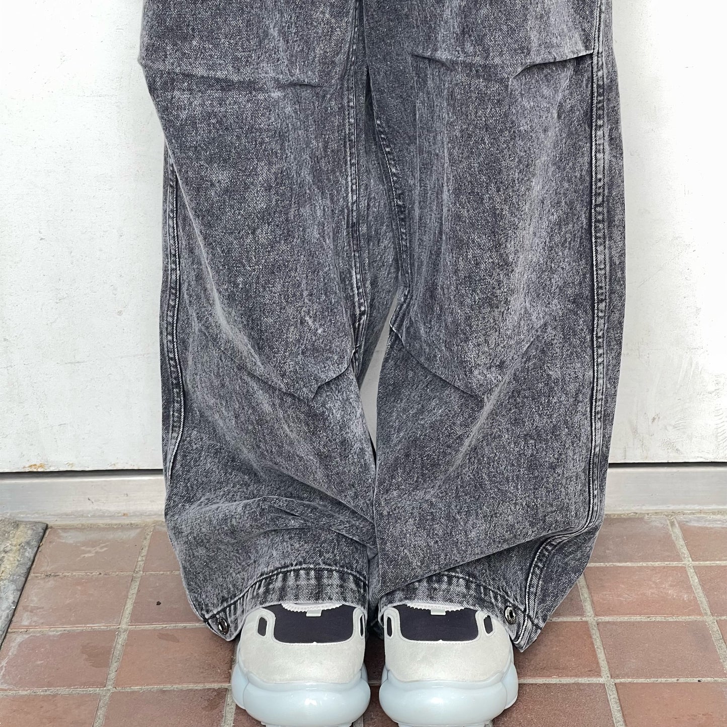 [fa.er.ie] cut-off denim maxi pants / black / カットオフデニム