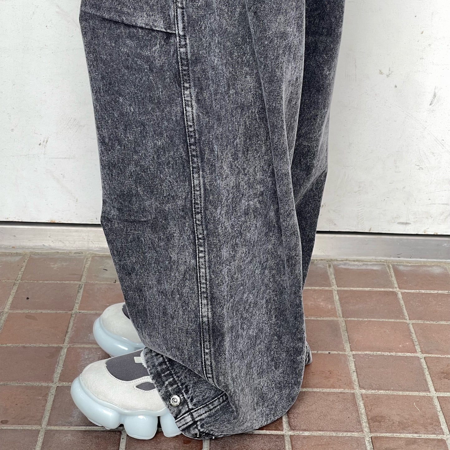 [fa.er.ie] cut-off denim maxi pants / black / カットオフデニム