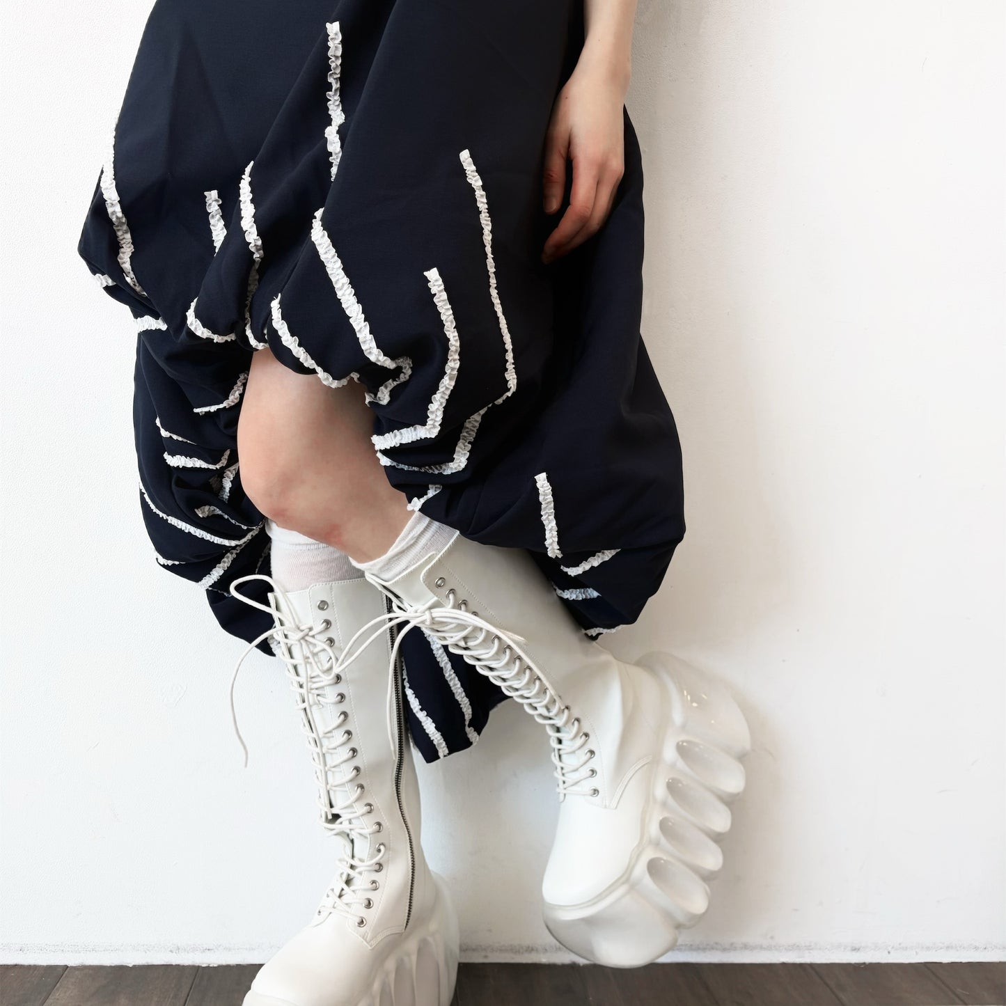 BALLOON DRESS / NAVY / バルーンドレス