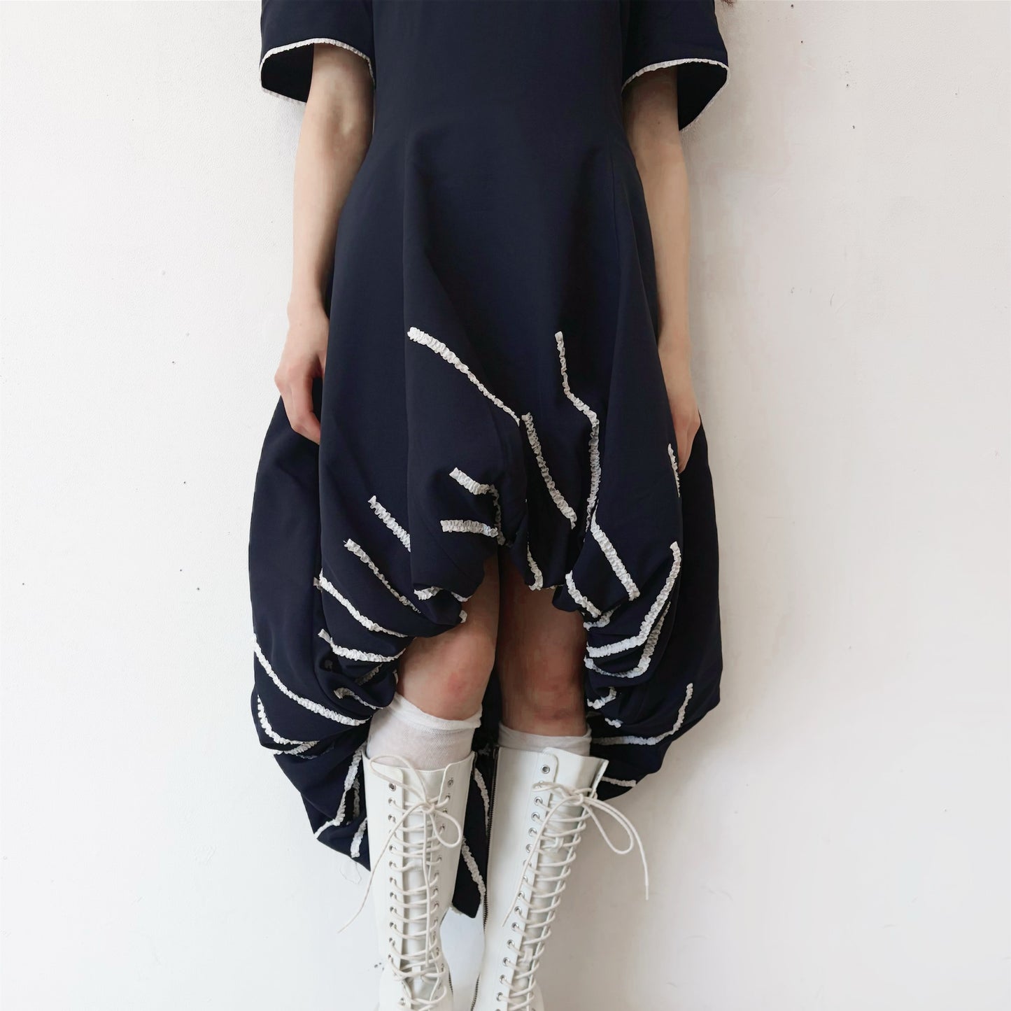 BALLOON DRESS / NAVY / バルーンドレス