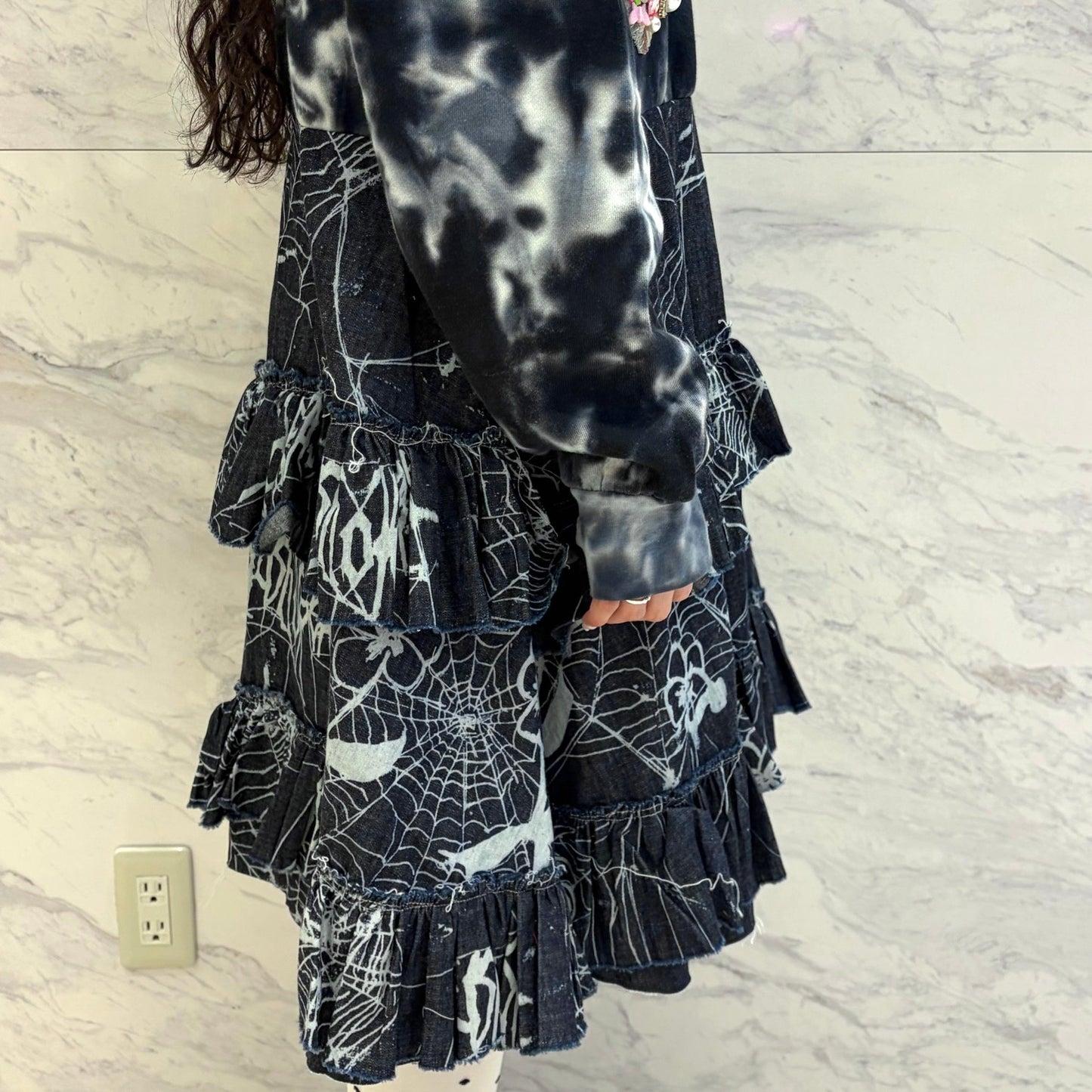 Hood dress short / Deep Blue / フードドレス