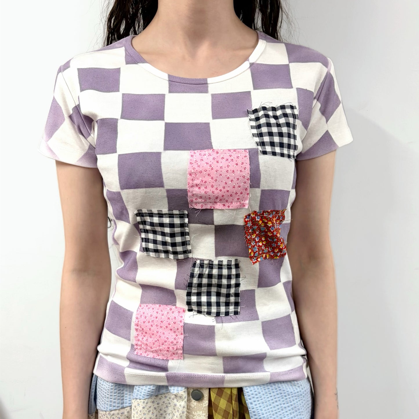 Check Tshirts / Purple / チェックTシャツ