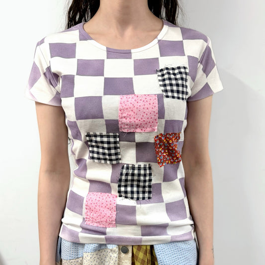 Check Tshirts / Purple / チェックTシャツ