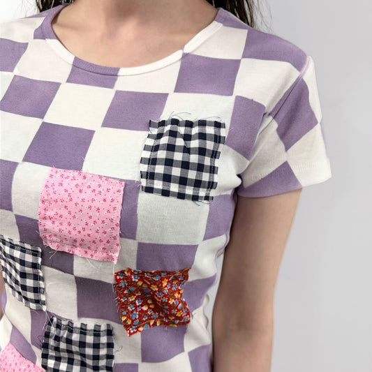 Check Tshirts / Purple / チェックTシャツ