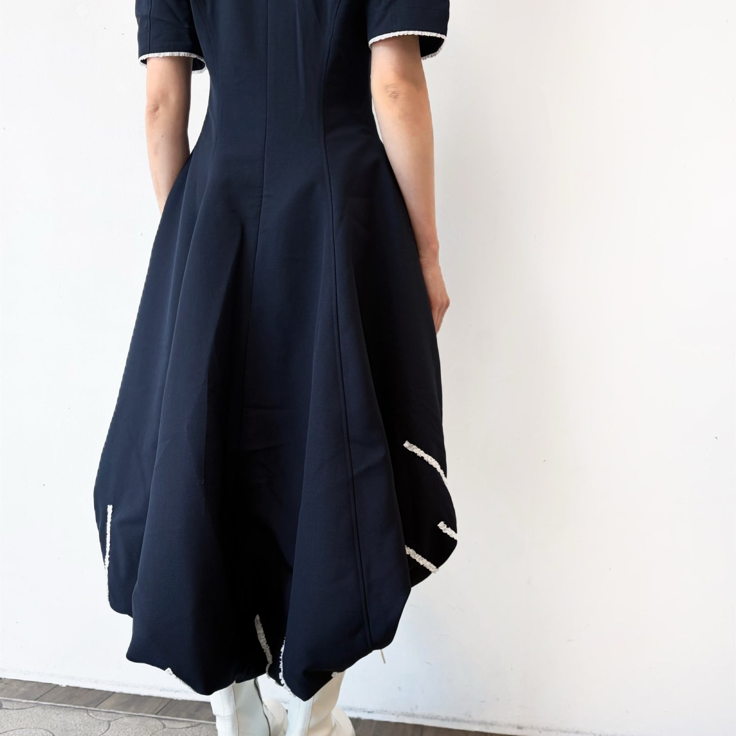 BALLOON DRESS / NAVY / バルーンドレス