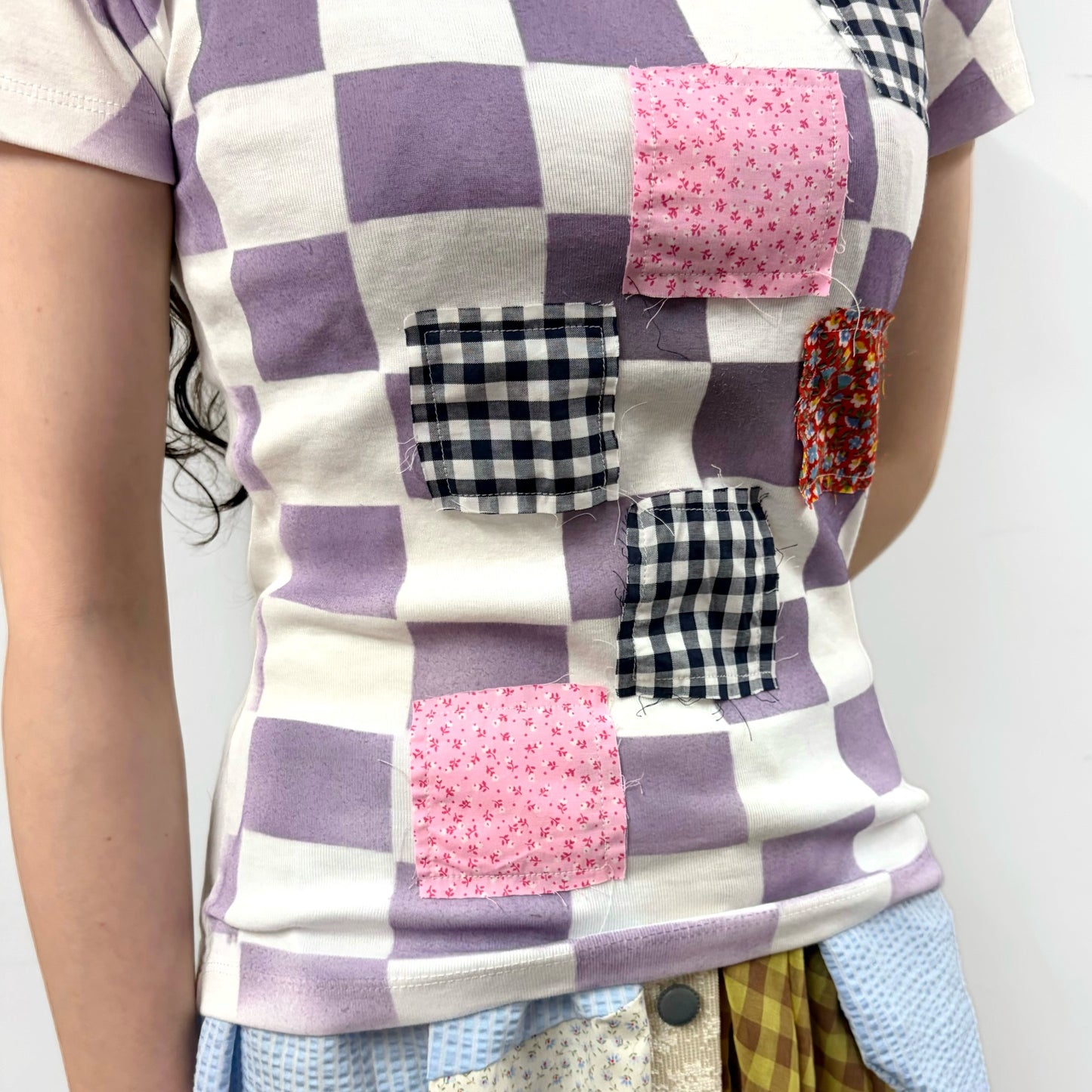 Check Tshirts / Purple / チェックTシャツ