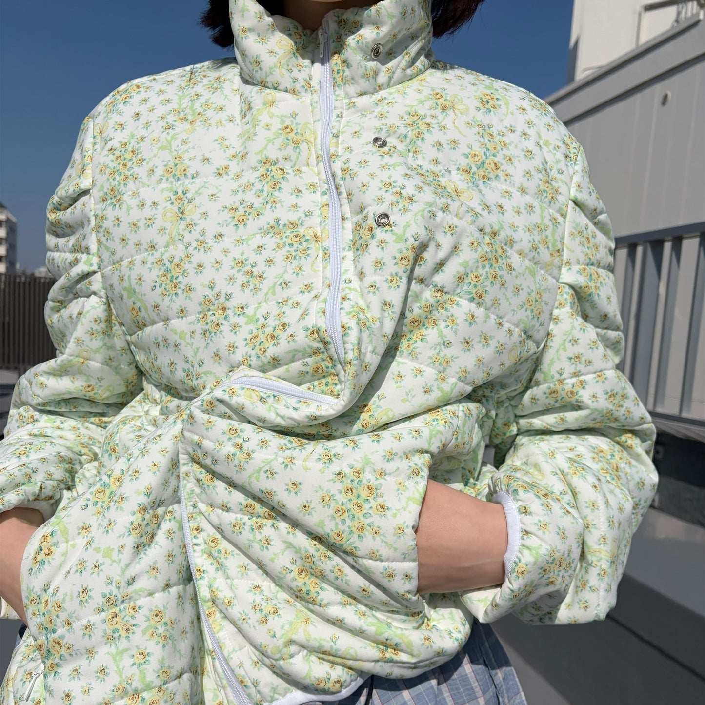 CONFUSING FLOWER LIGHT DOWN JACKET / LIGHT FLOWER / シェイプジャケット