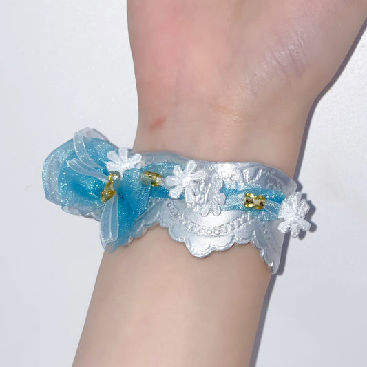 lace bangle / Flower blue / レースバングル