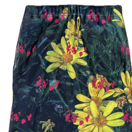 PRINT RIB TIGHT SKIRT / YELLOW FLOWER / プリントリブタイトスカート