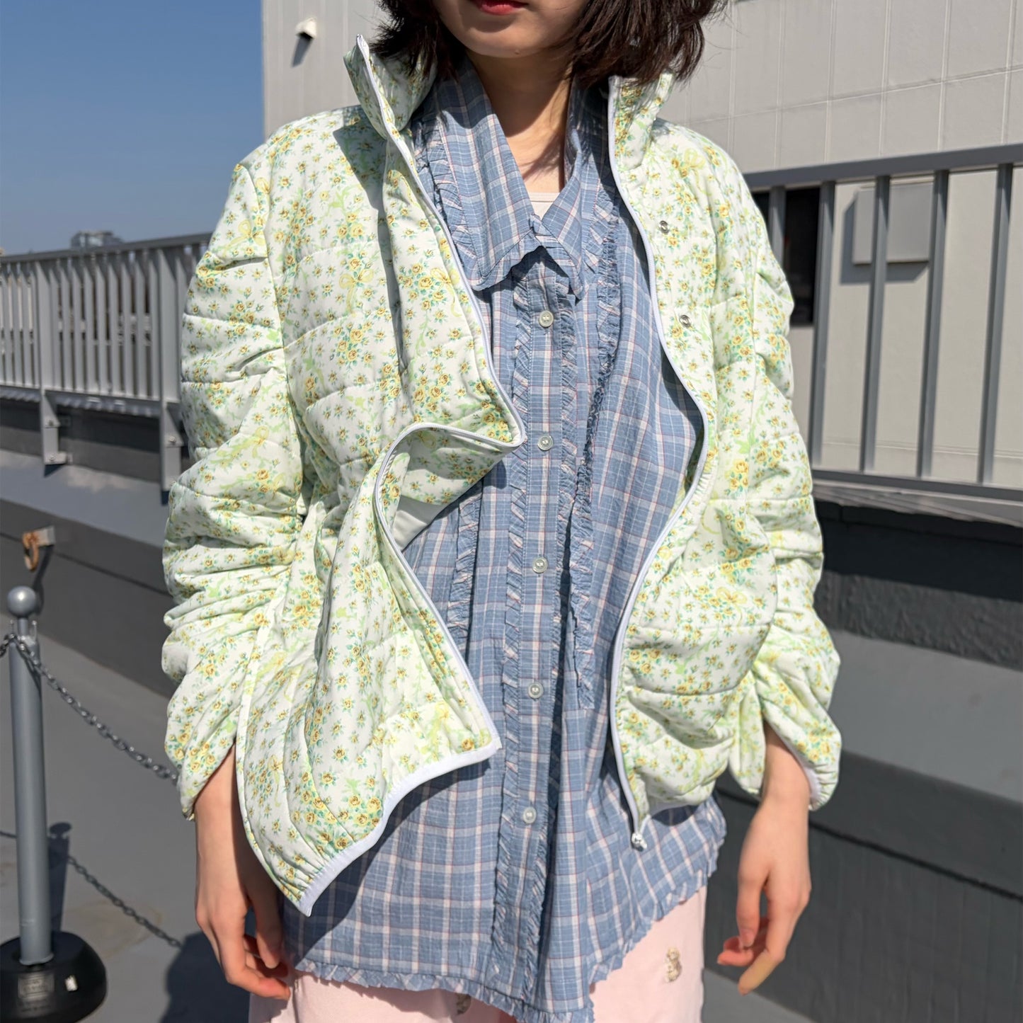 CONFUSING FLOWER LIGHT DOWN JACKET / LIGHT FLOWER / シェイプジャケット