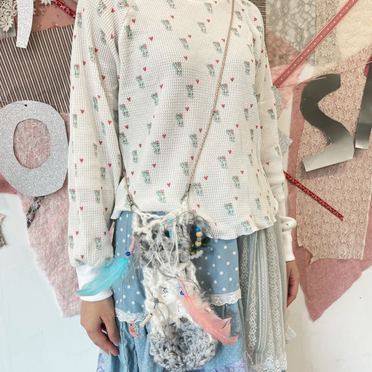 Forest bag / White / ニットポシェット