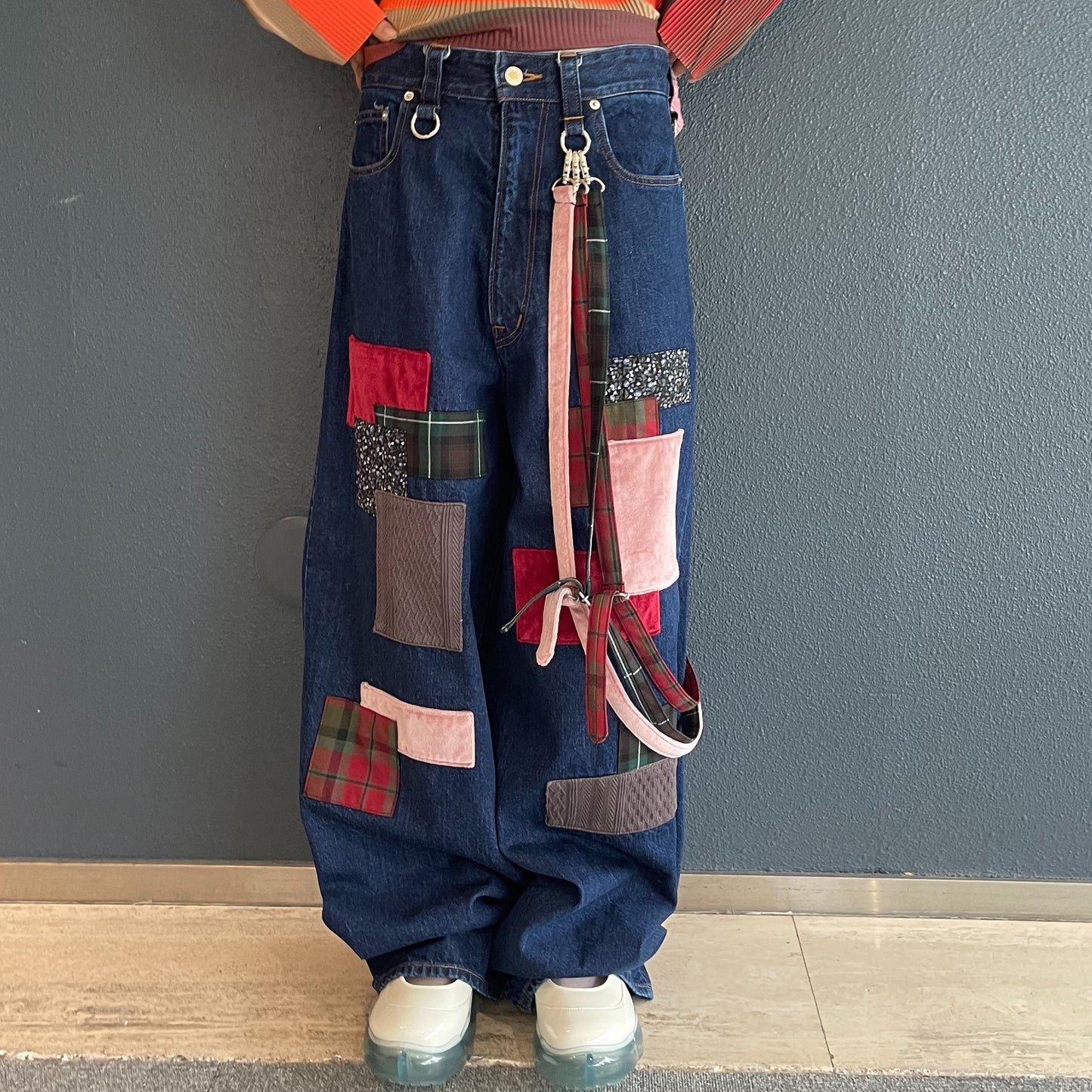 PATCHWORK DENIM PANTS BIO WASH WITH BLEACH / INDIGO DENIM / パッチワークデニム | シープ  / SHEEP | KIDILL