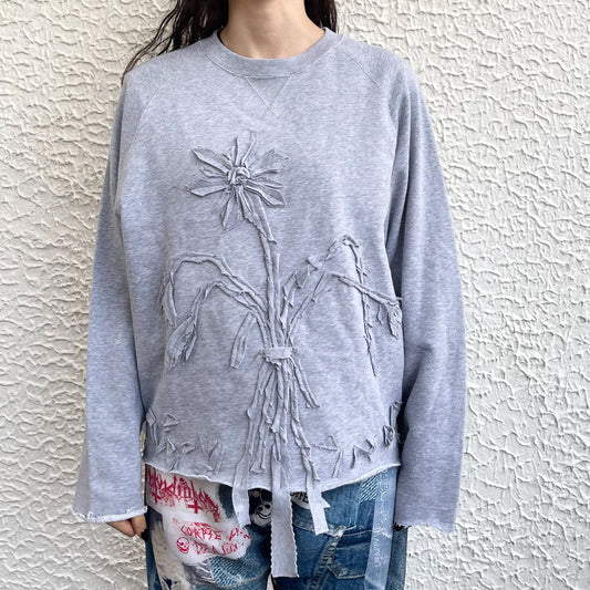 【TONII MONDO】-die flower sweat shirt / Gray / スウェットシャツ